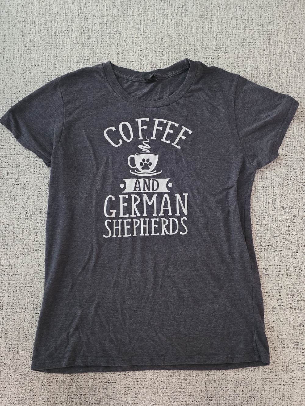 Anvil Dark Gray "Coffee and German Shepherds" Graphic Tee